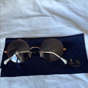 Round Sunglasses - Rose Gold & White